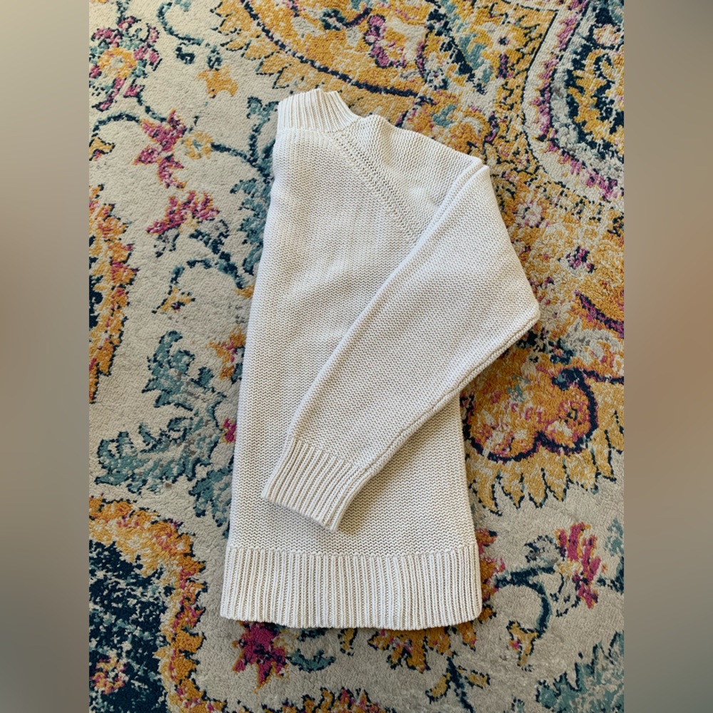 Vintage Chaps Ralph Lauren Cream Knit Sweater | Cotton Blend Coastal Preppy XL - Picture 5 of 6